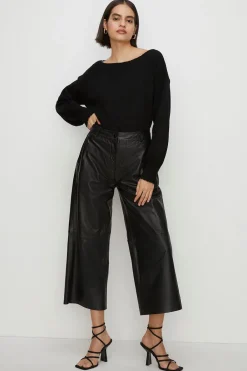 Best Oasis Cosy Slash Neck Jumper Black