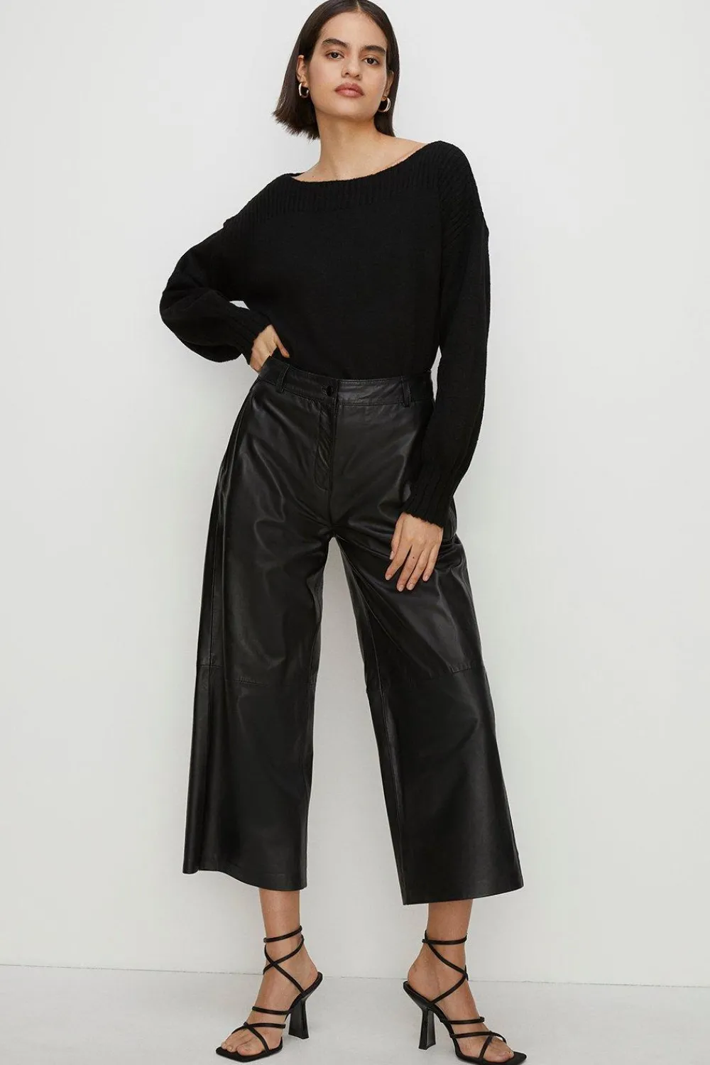 Best Oasis Cosy Slash Neck Jumper Black