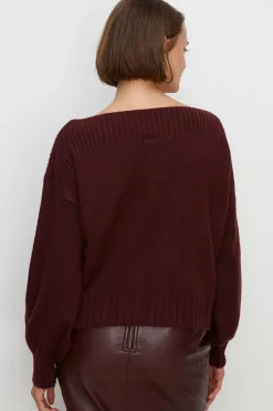 Clearance Oasis Cosy Slash Neck Jumper Blue