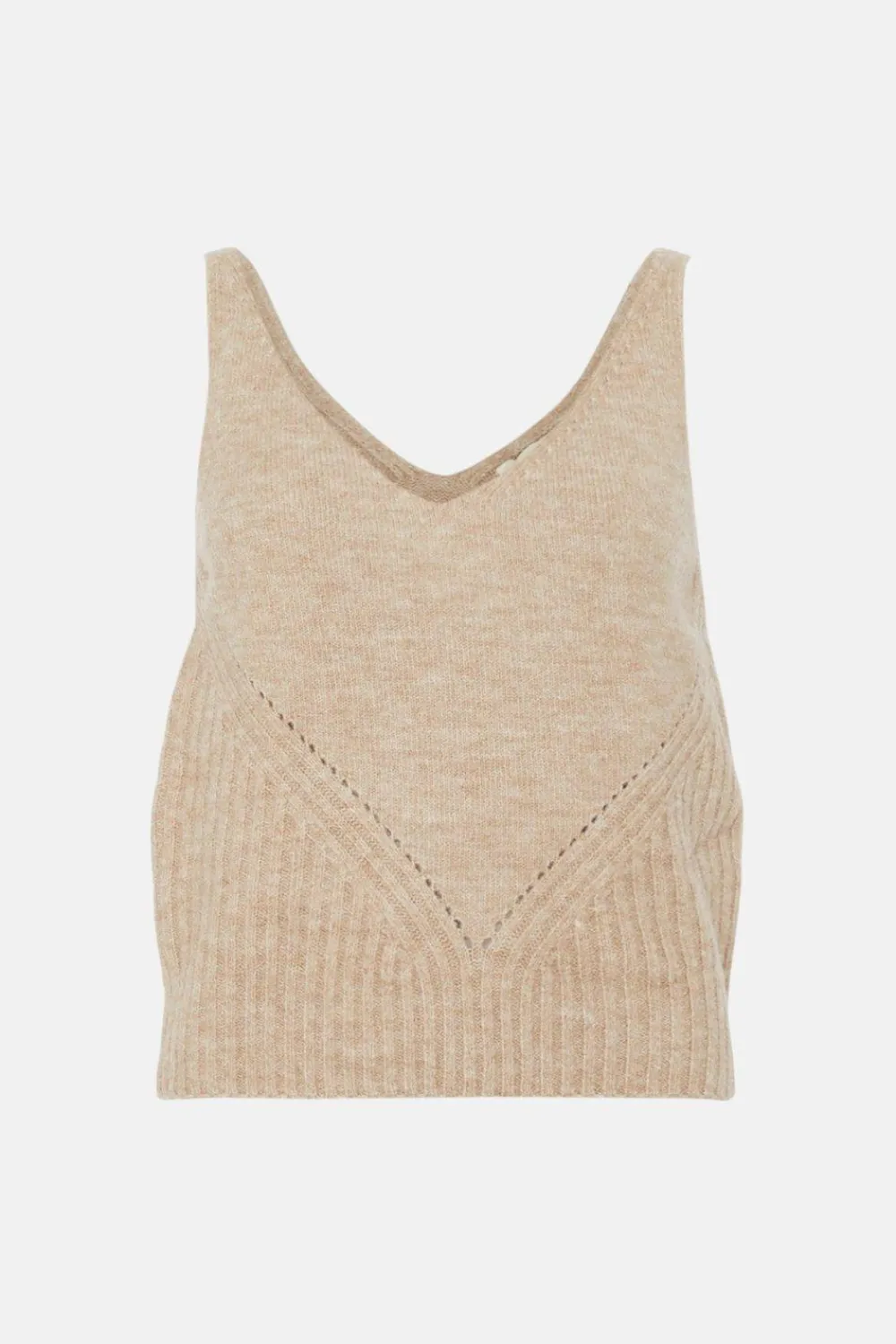 Hot Oasis Cosy Strappy Knitted Vest Oatmeal