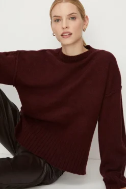 Outlet Oasis Cosy Turn Back Cuff Mock Neck Jumper Blue