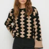Online Oasis Cosy Vertical Zig Zag Knit Jumper Red