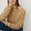 Discount Oasis Cosy Zigzag Stripe Crew Neck Jumper Multi