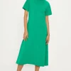 Clearance Oasis Cotton Aline T-Shirt Midi Dress Green