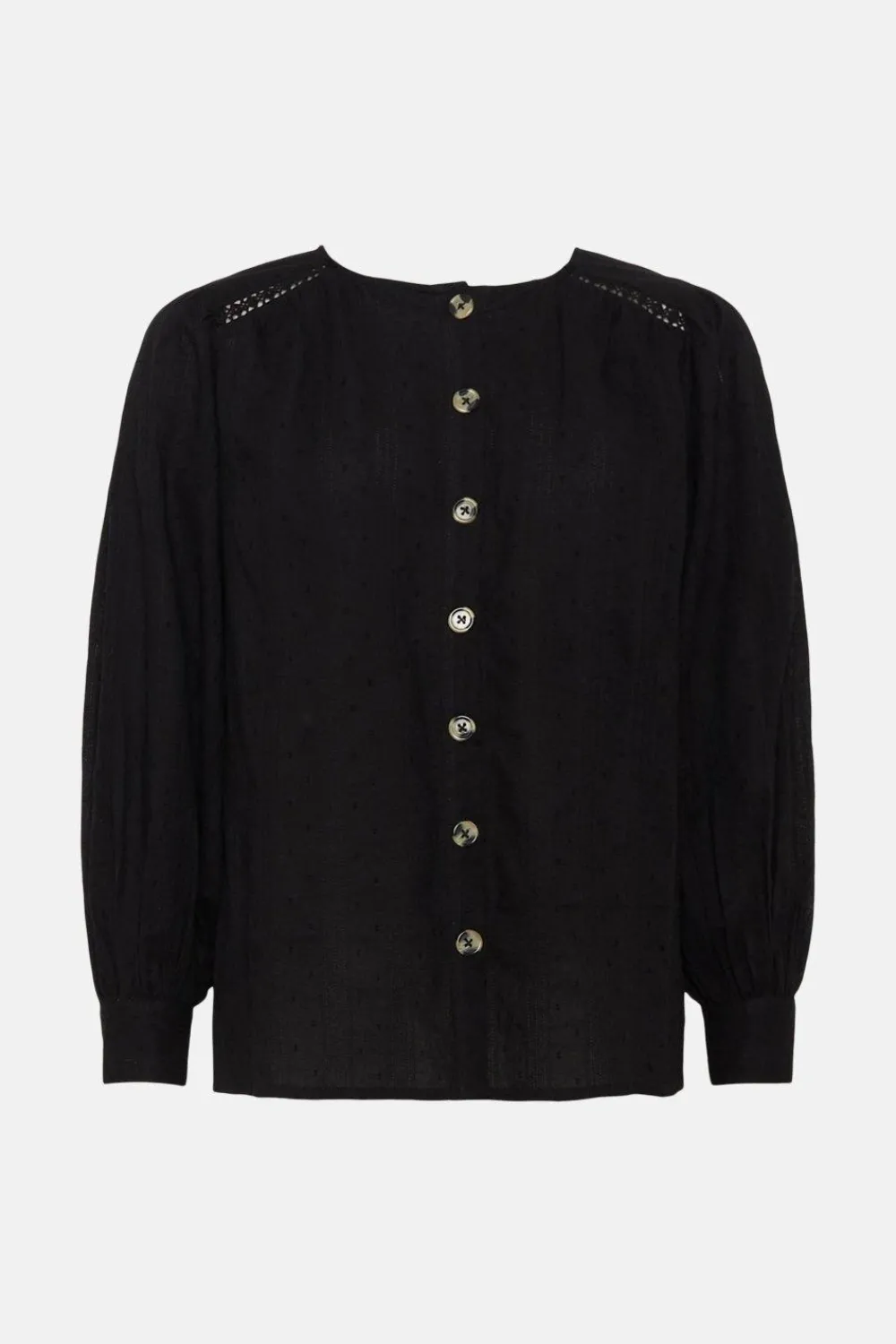 Outlet Oasis Cotton Dobby Button Front Top White