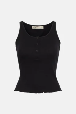 Best Oasis Cotton Rib Scoop Neck Vest Navy