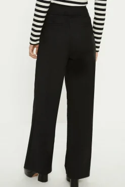 Discount Oasis Cotton Sateen High Waist Wide Leg Trouser Black