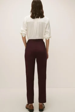 Clearance Oasis Cotton Sateen Slim Leg Trouser Black