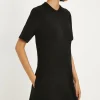 Online Oasis Cotton Seam Detail Trapeze Dress Black