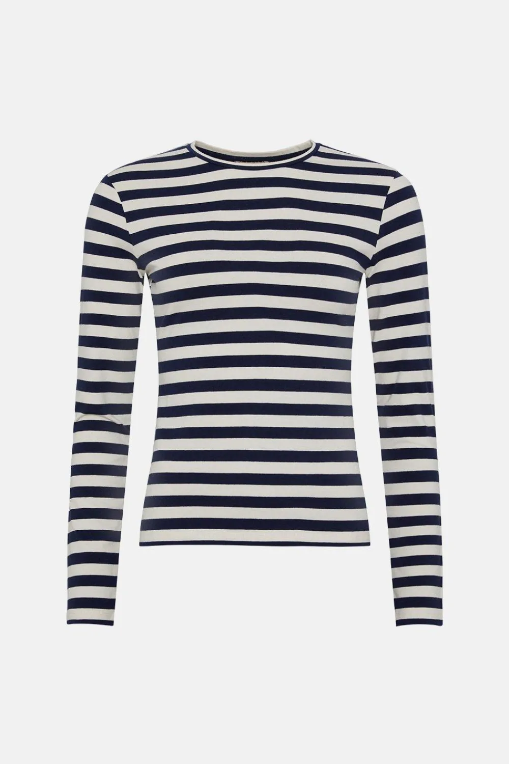 Outlet Oasis Cotton Stripe Crew Neck Long Sleeve Top Navy