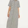 Online Oasis Cotton Stripe Seam Detail Midi Trapeze Dress Mono