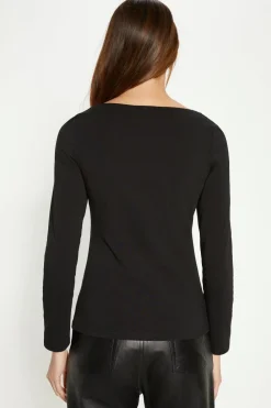 New Oasis Cotton Sweetheart Long Sleeve Top White