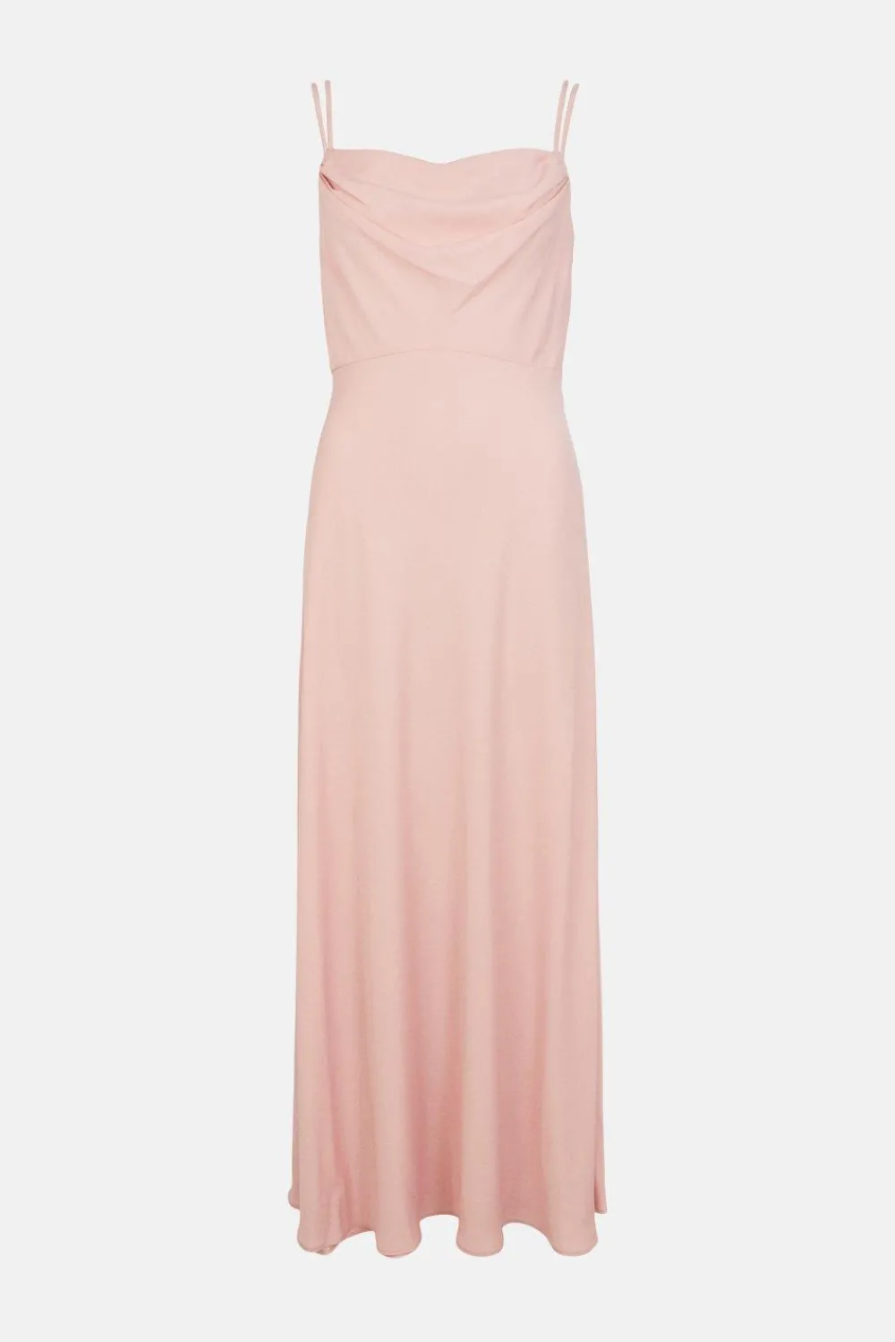 Hot Oasis Cowl Double Strap Midi Dress Blush
