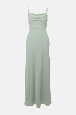 Outlet Oasis Cowl Double Strap Midi Dress Sage