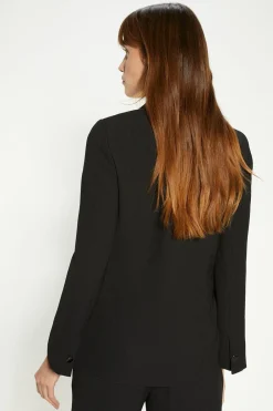 Discount Oasis Crepe Double Breasted Relaxed Blazer Black