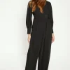 New Oasis Crepe Empire Seam Detail Jumpsuit Black
