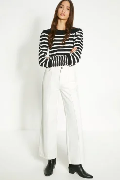 Clearance Oasis Crew Neck Bretton Stripe Jumper Soft Lime