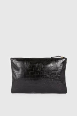 Sale Oasis Croc Makeup Bag Black
