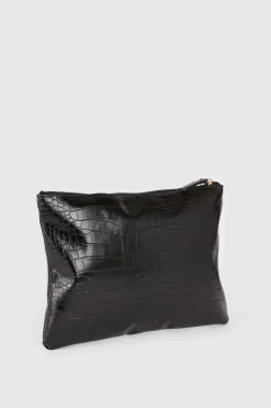 Clearance Oasis Croc Makeup Bag Black