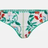 Outlet Oasis Crochet Trim Floral Bikini Bottom White