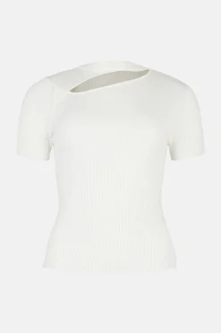 Outlet Oasis Cut Out Detail Knitted Top Ivory