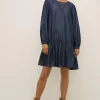 Hot Oasis Cut Work Yoke Thread Dress Dark Wash