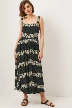 Online Oasis Daisy Stripe Printed Pinny Strap Midi Dress Floral