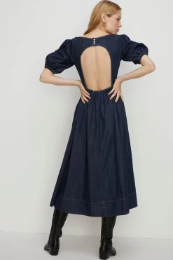 Outlet Oasis Denim Midi Dress Dark Wash