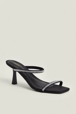 Sale Oasis Diamante Detail Heeled Sandal Black