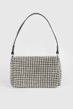 Clearance Oasis Diamante Shoulder Bag Silver