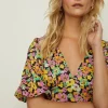 Outlet Oasis Ditsy Floral Scuba Puff Sleeve Skater Dress Multi