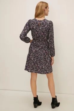 Hot Oasis Ditsy Floral Textured Tiered Dress Multi