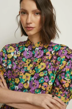 Online Oasis Ditsy Print Crepe A-Line Mini Dress Black
