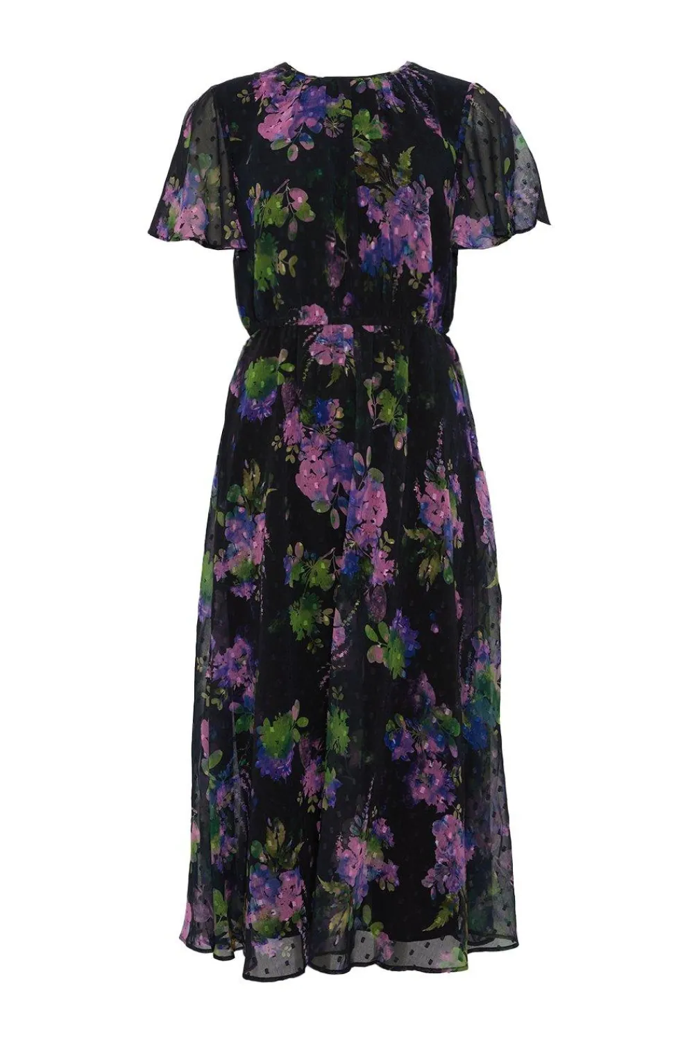 Discount Oasis Dobby Chiffon Angel Sleeve Dress Floral