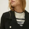 Hot Oasis Double Crepe Biker Coat Black