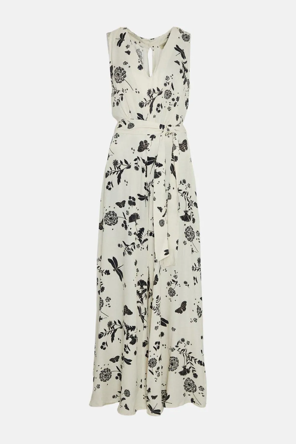 Discount Oasis Dragonfly Print V Neck Satin Jumpsuit Ivory