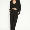 Fashion Oasis Eden Pleat Detail Relaxed Straight Leg Black