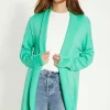 Outlet Oasis Edge To Edge Rib Sleeve Oversized Cardigan Green