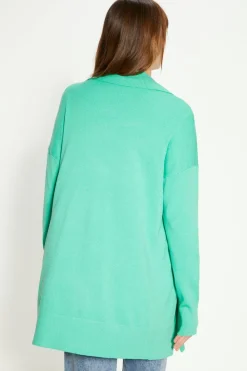 Outlet Oasis Edge To Edge Rib Sleeve Oversized Cardigan Green