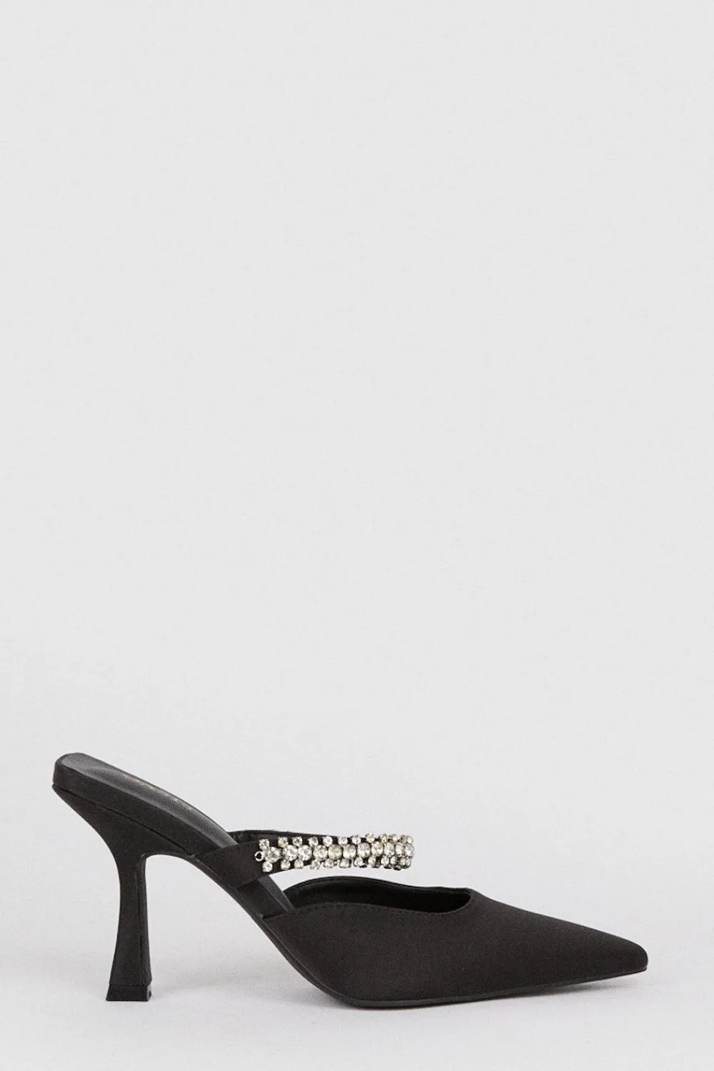 New Oasis Embellished Backless Court Shoes Black