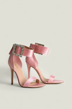 Sale Oasis Embellished Buckle Detail Stiletto Heel Blush