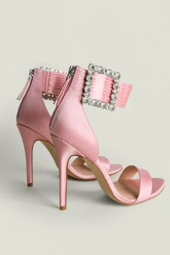 Sale Oasis Embellished Buckle Detail Stiletto Heel Blush