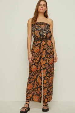 Clearance Oasis Embellished Paisley Bandeau Jumpsuit Black
