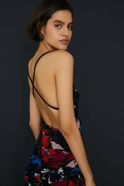 Outlet Oasis Embellished Strappy Bias Midaxi Dress Floral