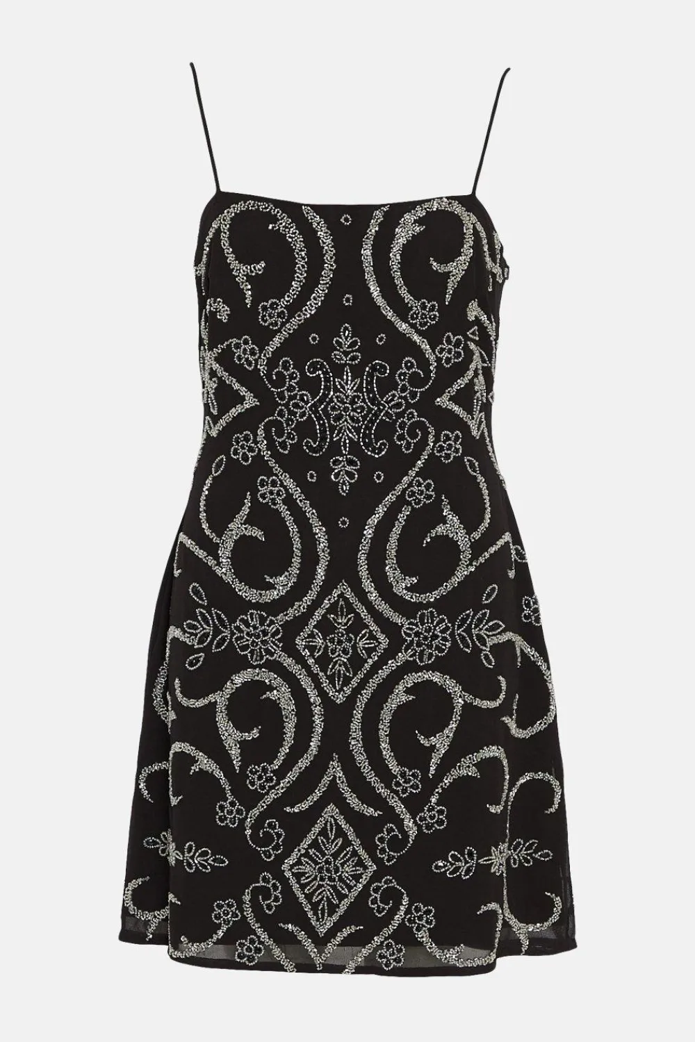Hot Oasis Embellished Strappy Mini Dress Black