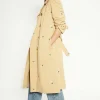 Clearance Oasis Embroidered Trench Coat Beige