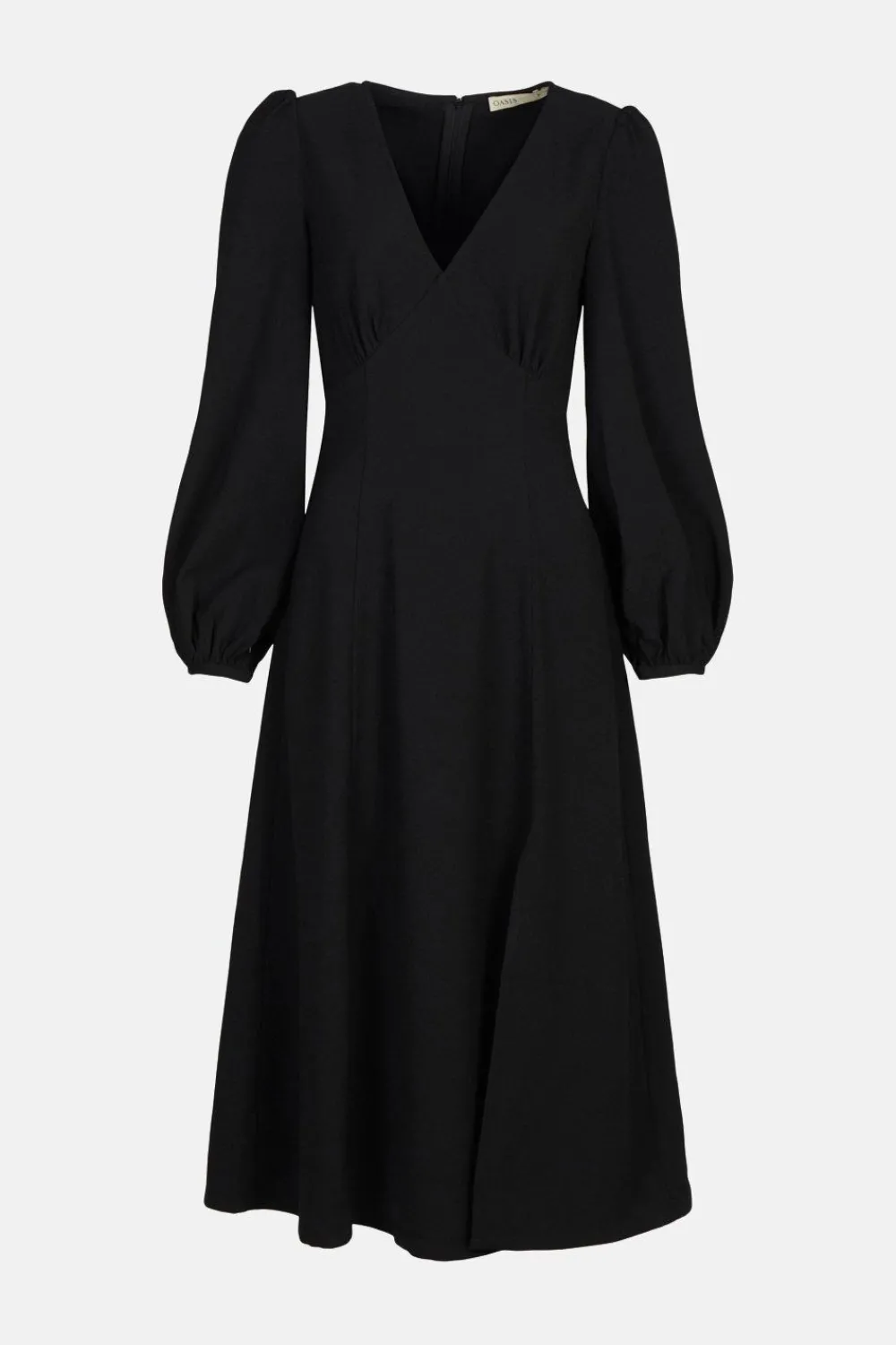 Sale Oasis Empire Seam Crepe Midi Dress Black