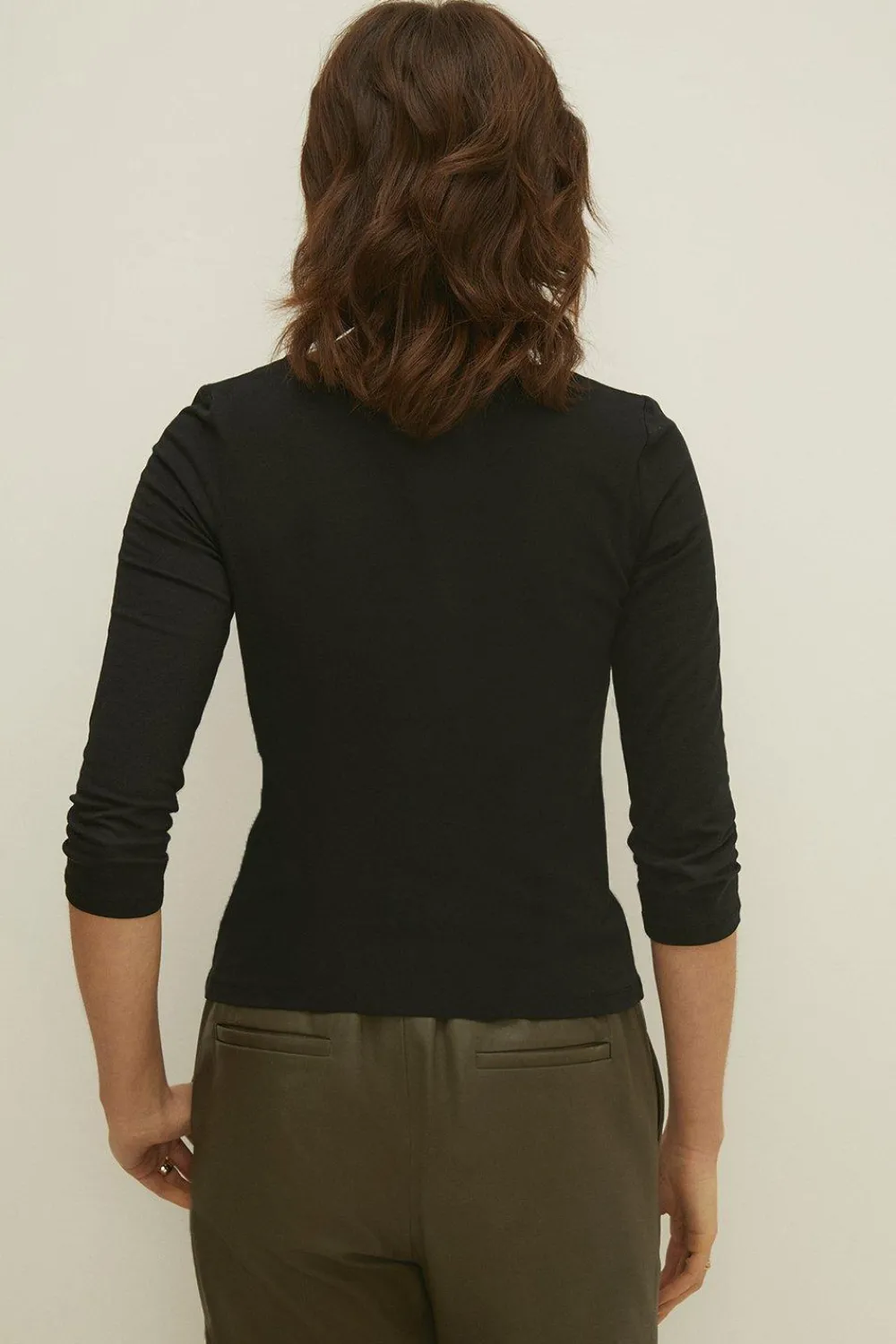 Hot Oasis Essential Cotton Scoop Neck Jersey Top Navy