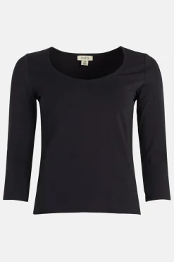 Hot Oasis Essential Cotton Scoop Neck Jersey Top Navy