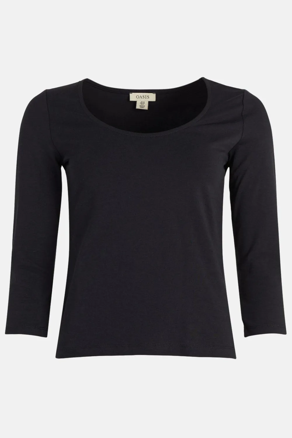 Hot Oasis Essential Cotton Scoop Neck Jersey Top Navy